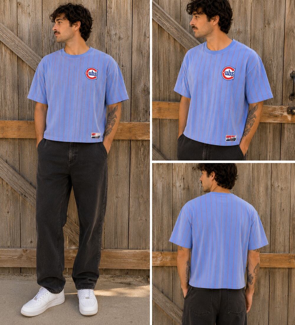 New era GM cubs Chicago baseball official vintage jersey top blue white boxy M